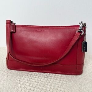 Coach Red Leather Shoulder Bag